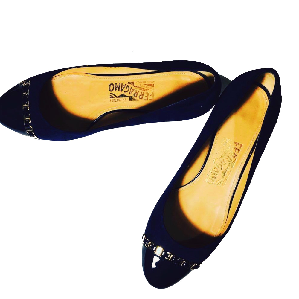 FERRAGAMO フェラガモレディーススエードシューズ 0573931 PIM30 OXFORD-B