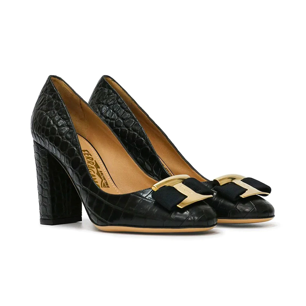 FERRAGAMO LADY SHOES シューズ 0598188 NINNA85 NERO