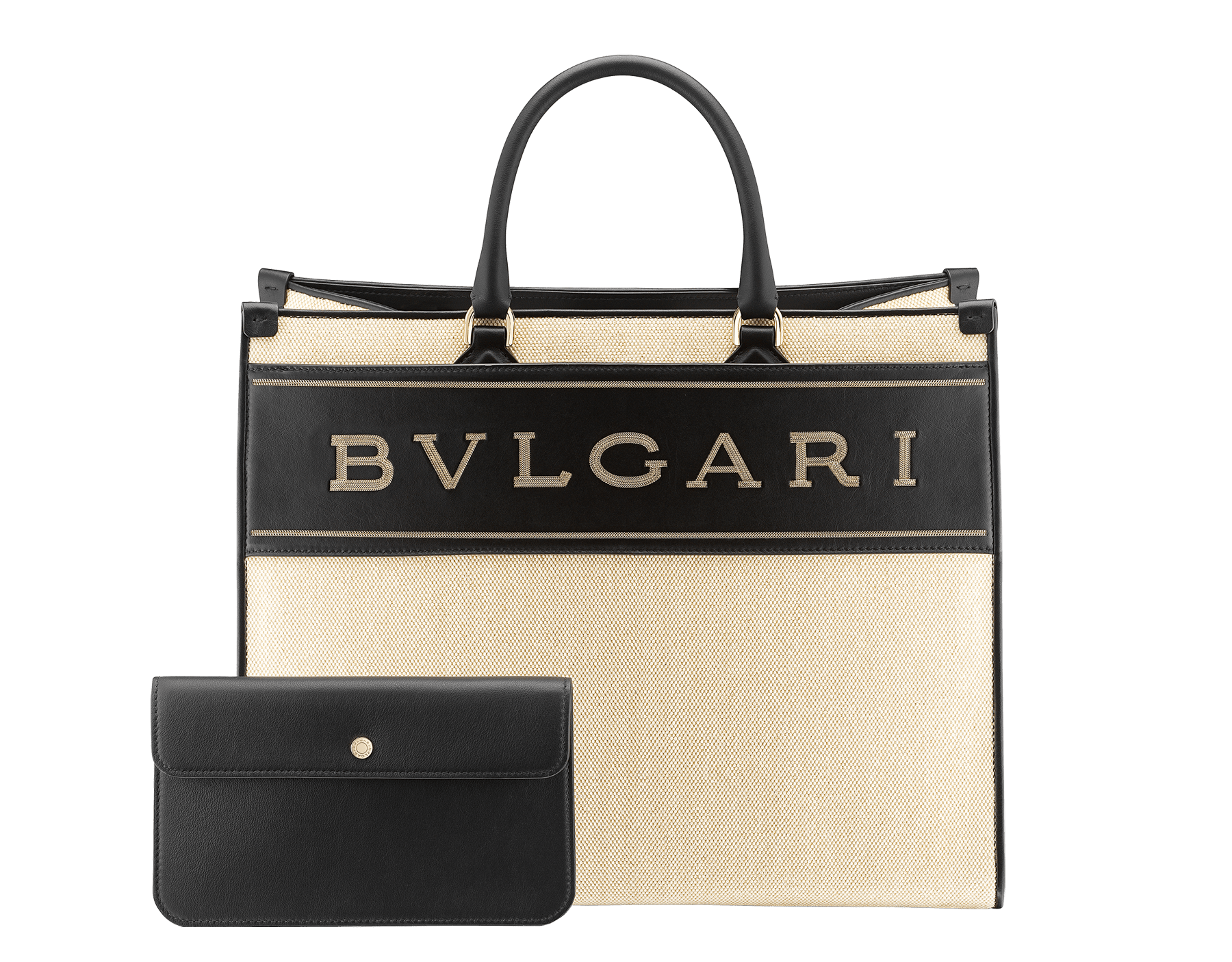 ブルガリ BVLGARI ロゴ トート 291105 レディース ブラックファブリックハンドバッグ