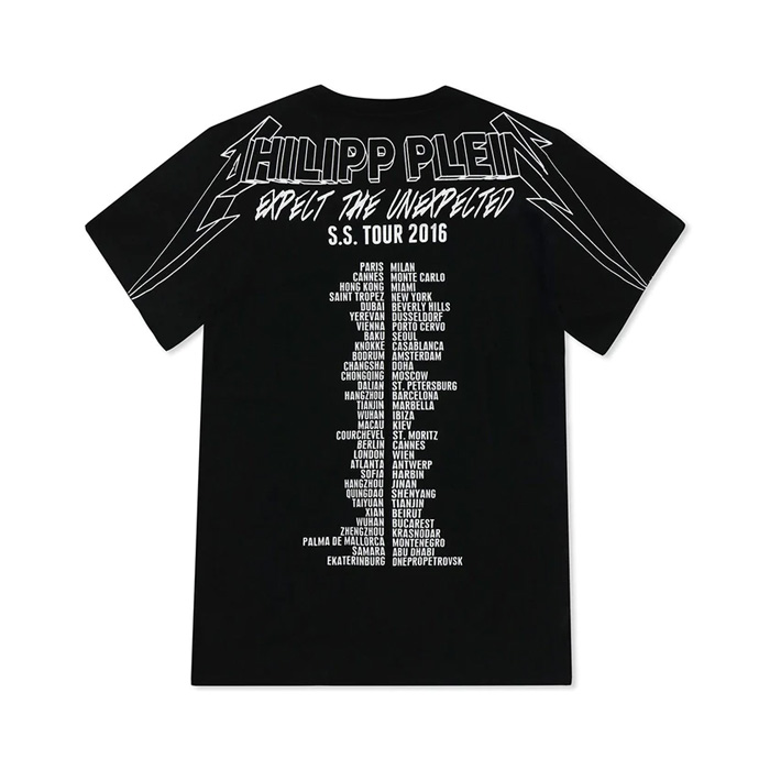 PHILIPP PLEIN MEN T-SHIRT フィリップ・プレイン メンズ Tシャツ HM34258602 BLACK