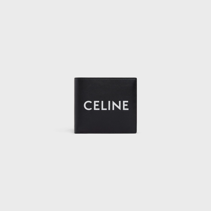 セリーヌ CELINE 10C873DME 38SI レザー 二つ折り財布 ミニ財布 小銭入れあり ロゴ Black メンズ