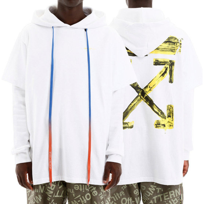 OFF WHITE MEN SWEATSHIRT OMAB033F191850100160 ACRYLIC ARROWS DOUBLE TEE HOO