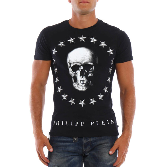 PHILIPP PLEIN MEN T-SHIRT フィリップ・プレイン メンズ Tシャツ HM340965 02 BLACK