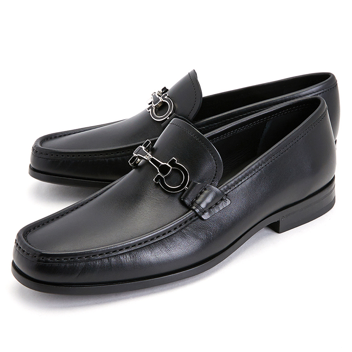 フェラガモ FERRAGAMO ビット ローファーブラック メンズ 0686084 CALF NERO