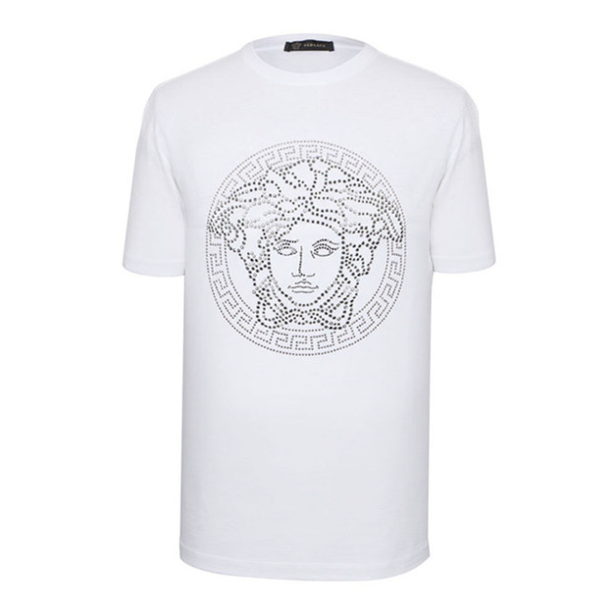 ヴェルサーチ VERSACE メンズ ホワイト メデューサヘッドラウンドネック半袖Tシャツ A78902 A224620 A911