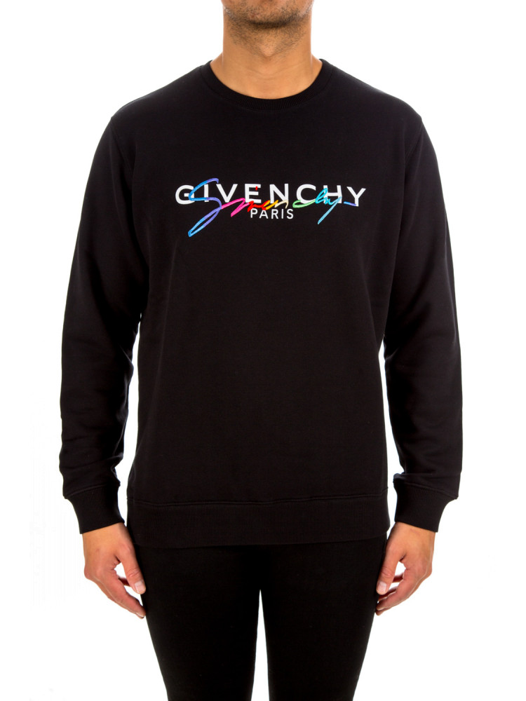 ジバンシィ GIVENCHY 黒レインボーシグネチャーロゴスウェット BMJ03C30AF 001