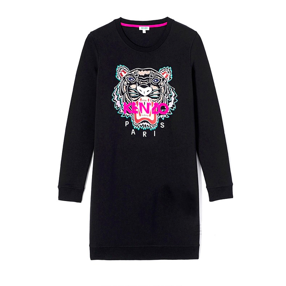 ケンゾー KENZO レディース タイガーブラックスウェットドレス 2RO835 4XA 99B