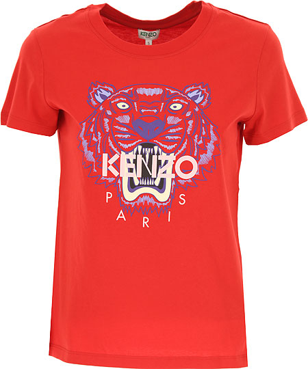 ケンゾーKENZO タイガークラシックレッドTシャツ 2TS721 4YB 21