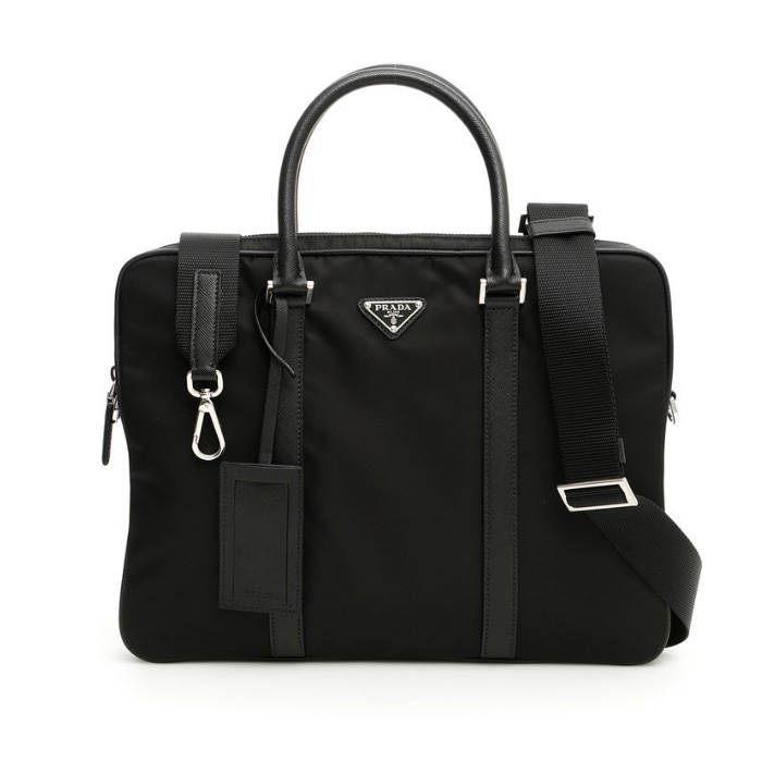 プラダ PRADA メンズ バッグ 2VE368 064 NERO nylon and saffiano briefcase