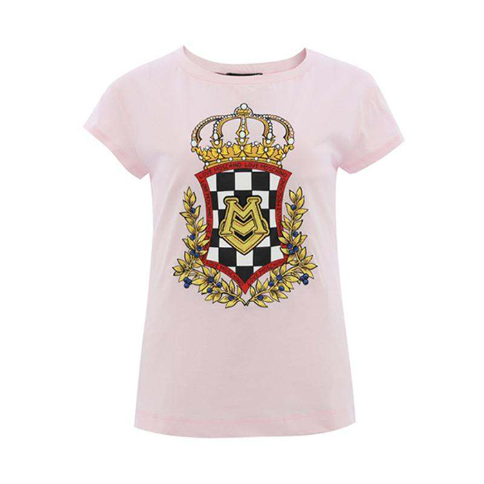 ラブ モスキーノ LOVE MOSCHINO レディースエンブレムロゴクルーネックコットンTシャツ W4F301O 3876 L91