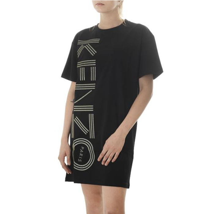 ケンゾーKENZO レディース キラキラプリントブラックドレス  2RO868 987 99A