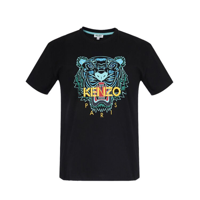 ケンゾーKENZO レディースコットンタイガープリント半袖Tシャツブラック 2TS959 4YA 99