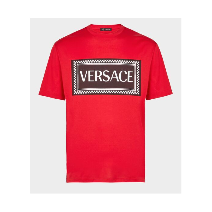 ヴェルサーチ VERSACE メンズニューコットンブランドレタープリントメンズ半袖Tシャツ A81548 A201952 A041