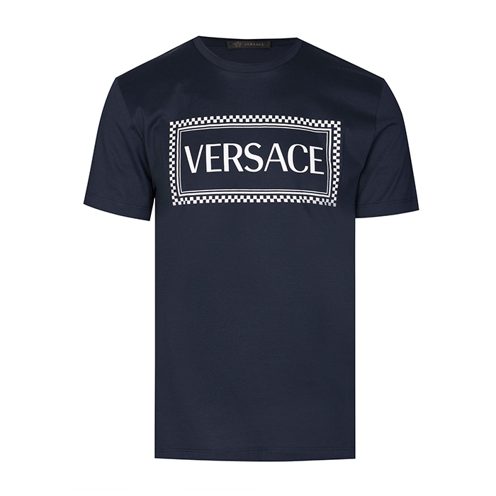 ヴェルサーチ VERSACE メンズニューコットンブランドレタープリントメンズ半袖Tシャツ A81548 A201952 A145