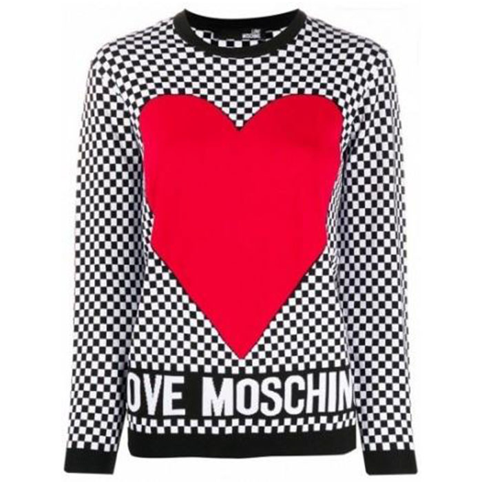 ラブ モスキーノ LOVE MOSCHINO ハートチェッカーレディースニットセーターWS07G10 1340 4023