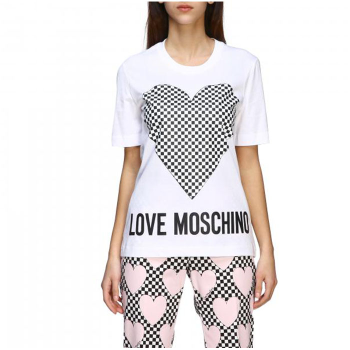 ラブ モスキーノ LOVE MOSCHINO レディースラブ ロゴプリントTシャツ W4F152C 3876 A00