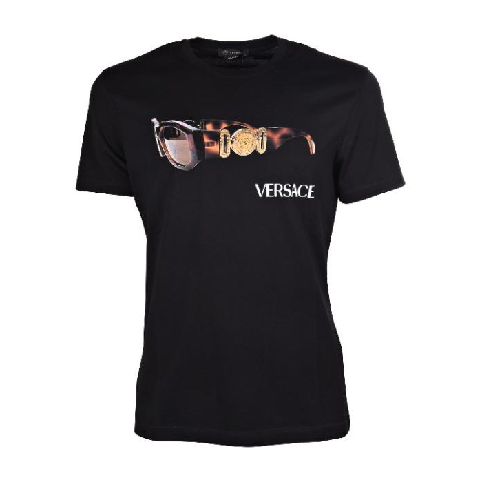 ヴェルサーチ VERSACE メンズサングラスプリントクルーネックTシャツ A85577 A228806 A1690 黒