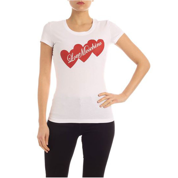 ラブ モスキーノ LOVE MOSCHINO レディースラブ ロゴプリントTシャツ W4B195E 1698 A00