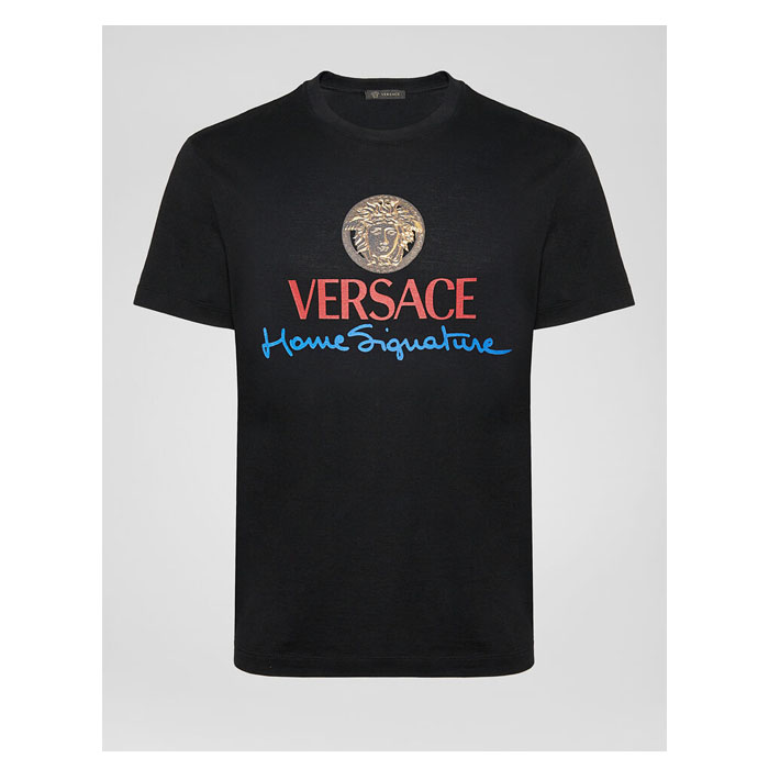 ヴェルサーチ VERSACE メンズメデューサロゴ半袖Tシャツ A85989 A228806 A1690 ブラック