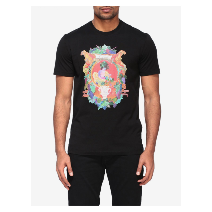 ヴェルサーチ VERSACE アンディディクソンバックロゴカラヴァッジョ半袖Tシャツ A85991 A228806 A1690 Black