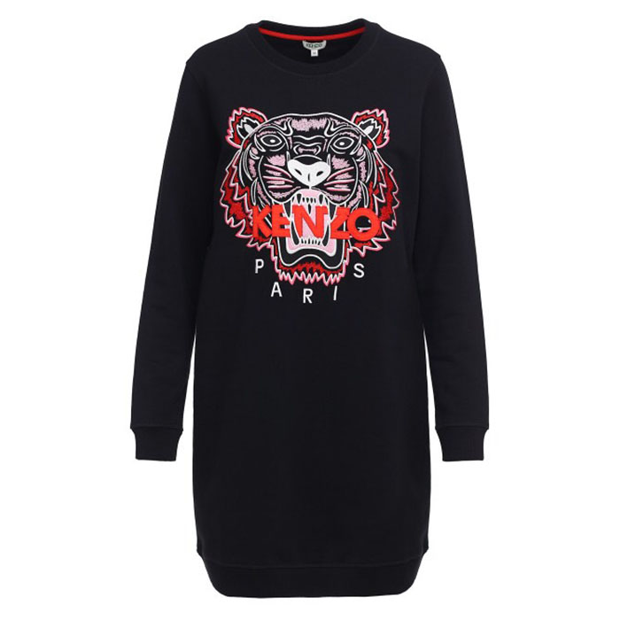 ケンゾー KENZO レディース タイガーブラックスウェットドレス 2RO835 4XA 99A