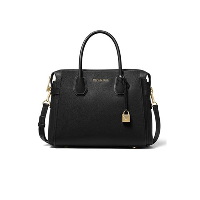 マイケルコース MICHAEL KORS マーサーミディアムペブルレザーベルトサッチェル トートバッグ ブラック 30S9GM9S2L 001