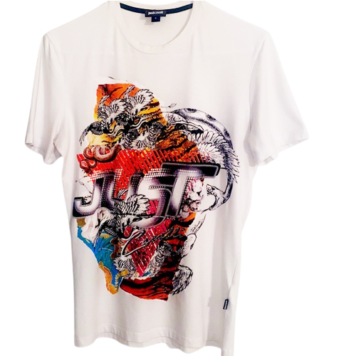 JUST CAVALLI MEN T-SHIRT ジャスト カヴァリ メンズ T シャツ S01GC0326 N20543 100