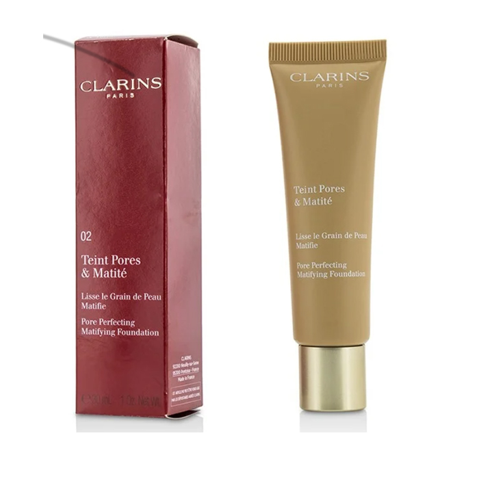 CLARINS  クラランス ポアパーフェクティングマティファイングファンデーション # 02 NUDE BEIGE 3380810119374