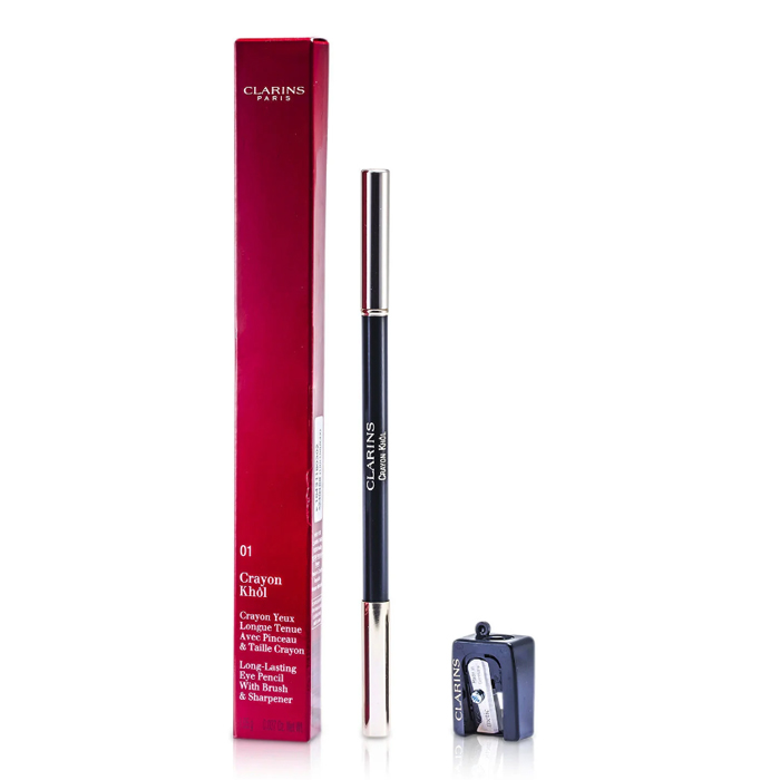 CLARINS  クラランス ロング ラスティング アイ ペンシル ウィズ ブラシ # 01 CARBON BLACK (WITH SHARPENER) 3380810313802