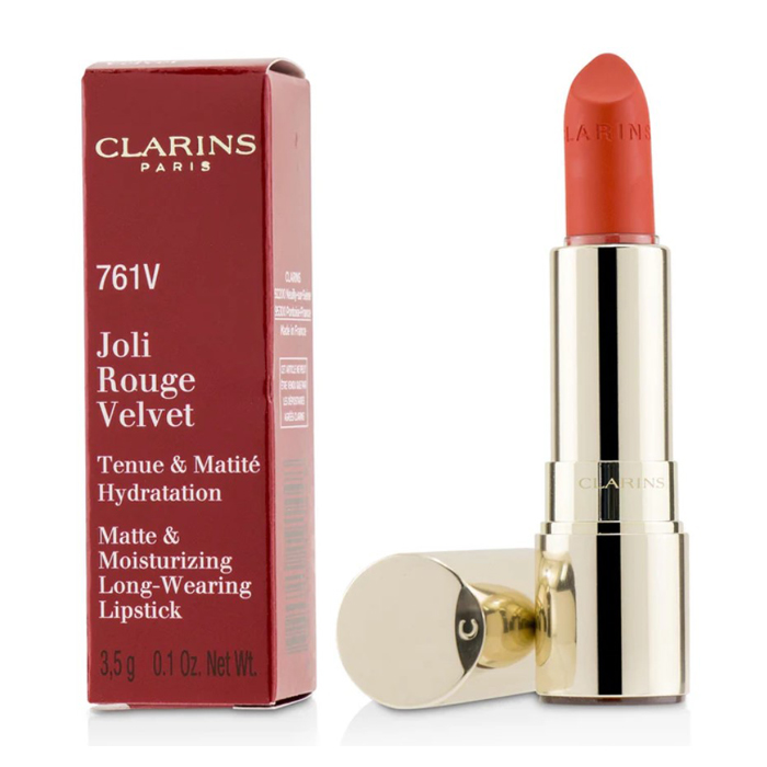 CLARINS クラランスジョリ ルージュ ベルベット(マット & モイスチャライジング ロング ウェアリング リップスティック) # 761V SPICY CHILI 3380810191448