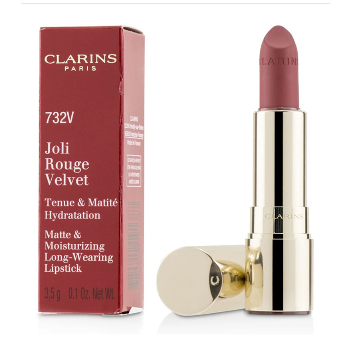 CLARINS クラランスジョリ ルージュ ベルベット(マット & モイスチャライジング ロング ウェアリング リップスティック) # 732V GRENADINE 3380810191387