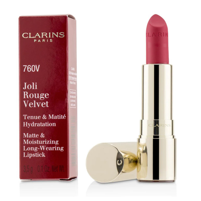 CLARINS クラランスジョリ ルージュ ベルベット(マット & モイスチャライジング ロング ウェアリング リップスティック) # 760V PINK CRANBERRY 3380810191431