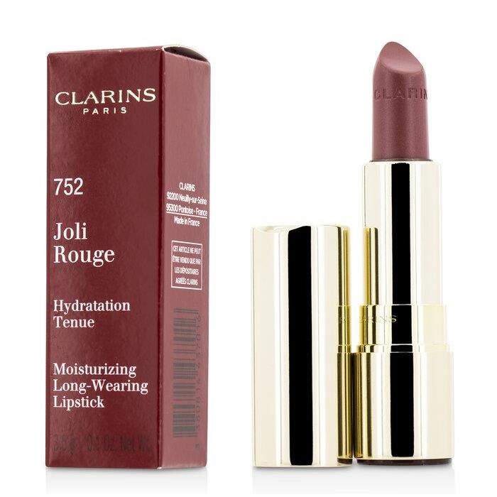 CLARINS クラランスジョリ ルージュ (ロング ウェアリング モイスチャライジング リップスティック) # 752 ROSEWOOD 3380814437016