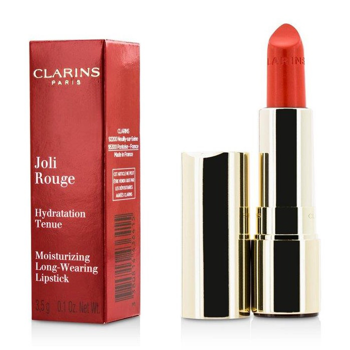 CLARINS クラランスジョリ ルージュ (ロング ウェアリング モイスチャライジング リップスティック) # 741 RED ORANGE 3380814435913