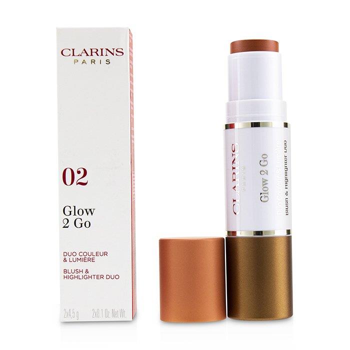 CLARINS クラランス グロー 2 ゴーブラッシュ & ハイライター デュオ # 02 GOLDEN PEACH 3380810270013