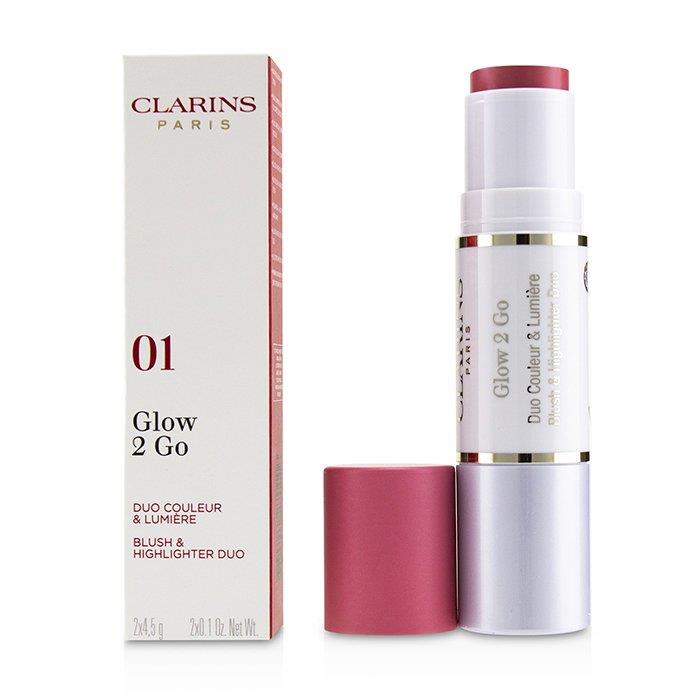 CLARINS クラランス グロー 2 ゴーブラッシュ & ハイライター デュオ # 01 GLOWY PINK 3380810270006