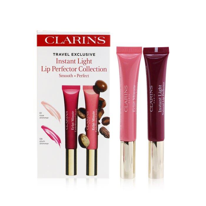 CLARINS クラランスリップパーフェクター  #01 ROSE SHIMMER + #08 PLUM SHIMMER 3380810161175