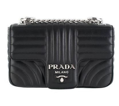 プラダ PRADA レディース バッグ ダイアグラム チェーンショルダー Black