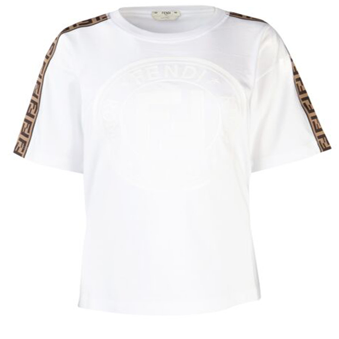 フェンディFENDI レディース Tシャツ 半袖 FFロゴ コットン FAF073 A8WL 188P