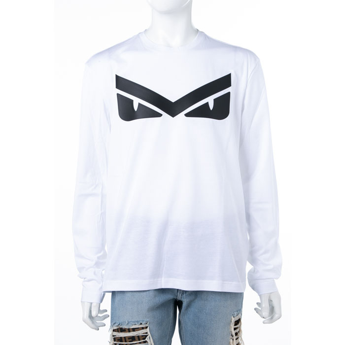 フェンディFENDI MEN T-SHIRT  メンズ Tシャツ FAF541 A79K F0ZNM WHITE