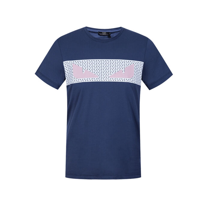 フェンディFENDI MEN T-SHIRT  メンズ Tシャツ FAF511 A2UZ F0QB0 BLUE