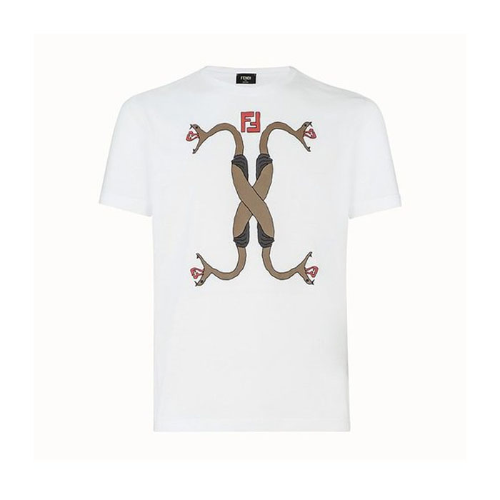 フェンディ FENDI MEN T-SHIRT メンズ Tシャツ FAF532 A78K F0ZNM WHITE