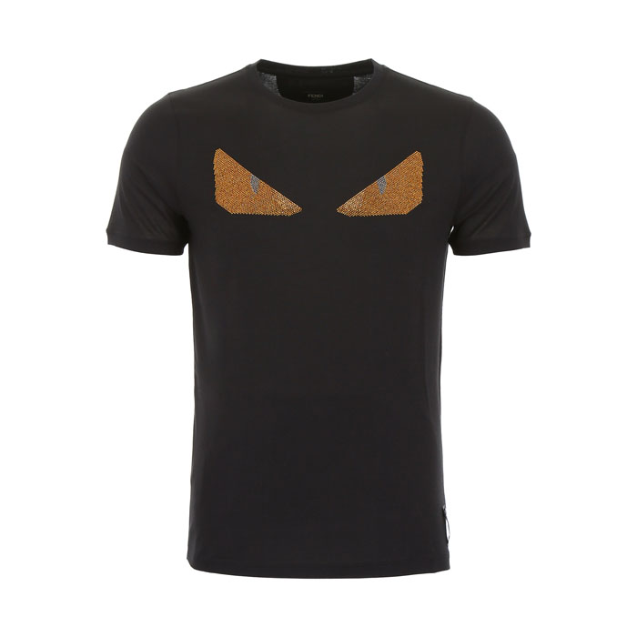 フェンディFENDI MEN T-SHIRT メンズTシャツ S FY0682 1JJ F0QA1 BLACK