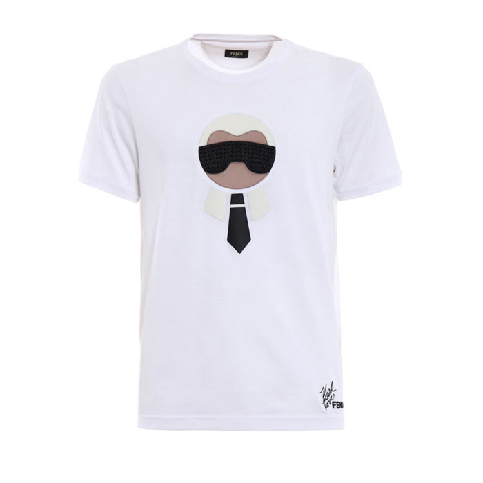 フェンディFENDI MEN T-SHIRT メンズTシャツ S FY0682 O9K F0QA0 WHITE