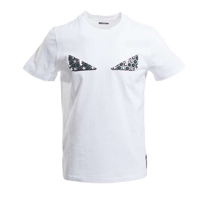 フェンディFENDI MEN T-SHIRT メンズTシャツ S FY0894 A6ZD F0QA0 WHITE