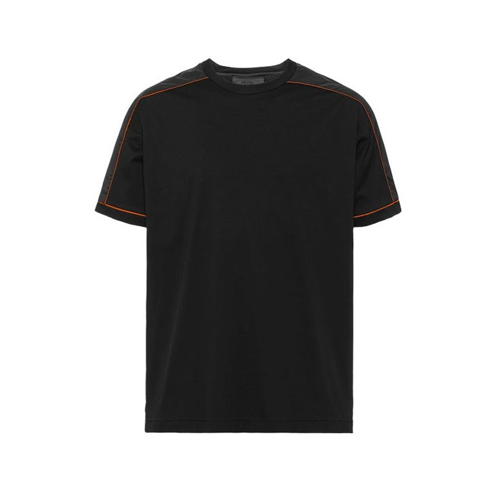 プラダ PRADA メンズ TシャツS SJN233 1TEH NERO-ARANCIO BLACK