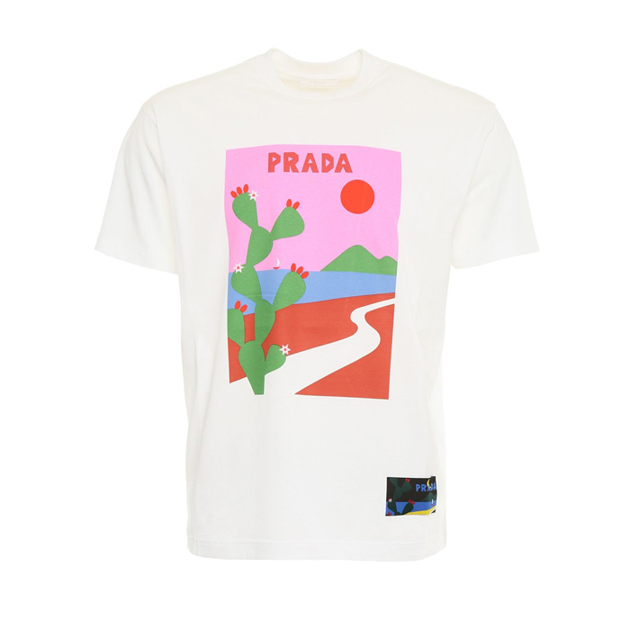 プラダ PRADA メンズ TシャツS UJN399 1QGC F0009 BIANCO WHITE