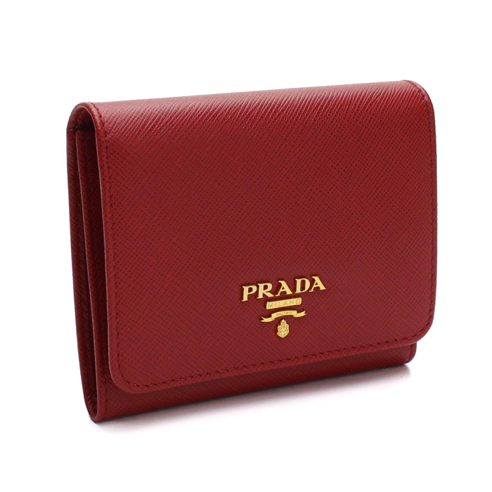 プラダ PRADA レディース ウォレット 1MH176 QWA F068Z/SAFFIANO METAL FUOCO RED