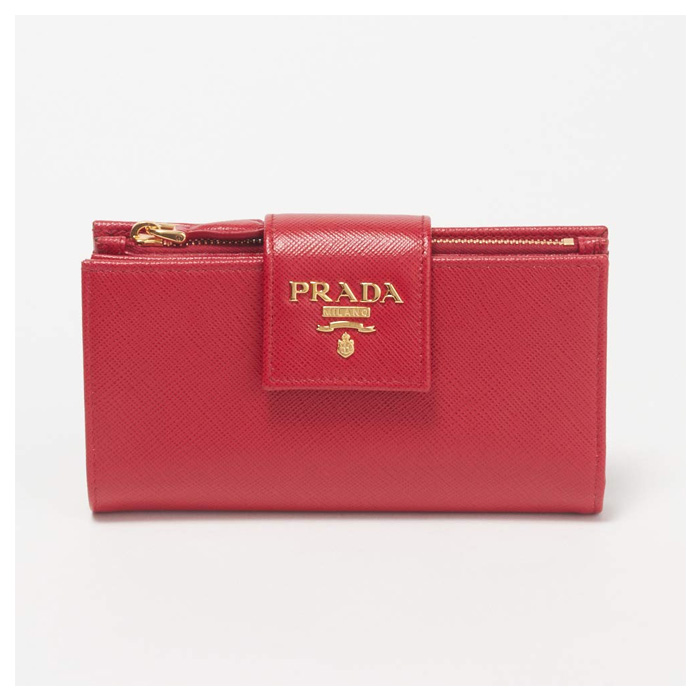 プラダ PRADA レディース ウォレット 1ML005 QWA F068Z/SAFFIANO METAL FUOCO RED