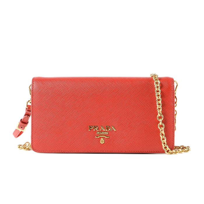 プラダ PRADA レディース ウォレット 1DH029 QWA F068Z/SAFFIANO METAL FUOCO RED